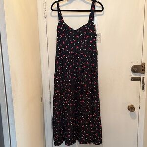 Bloomingdales Aqua Cherry Print Dress